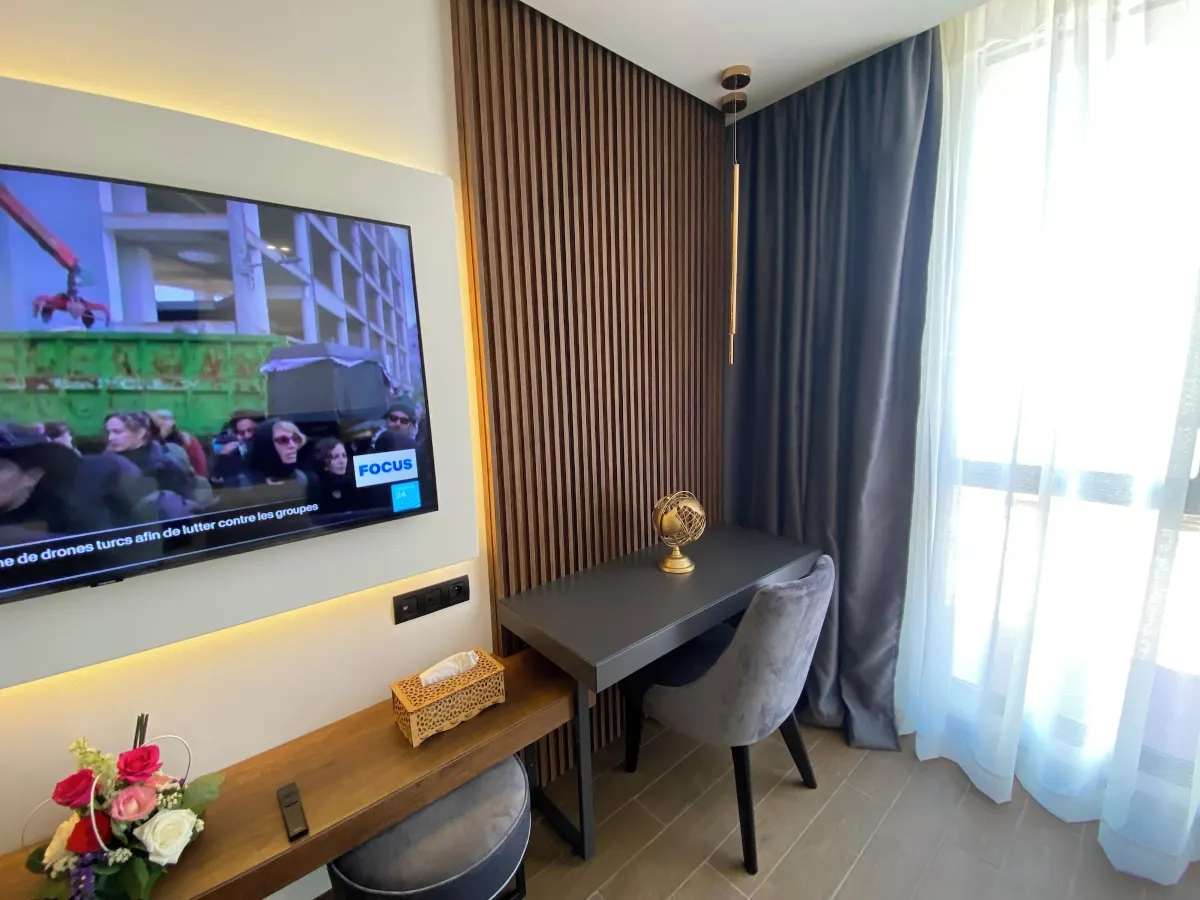 Room work desk and television nook